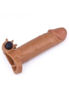Wossi 4,5 cm Uzatmalı Realistik Titreşimli Penis Kılıfı Melez XTender