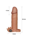 Wossi 4,5 cm Uzatmalı Realistik Titreşimli Penis Kılıfı Melez XTender
