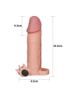 Wossi 4,5 cm Uzatmalı Ten Rengi Realistik Titreşimli Penis Kılıfı XTender