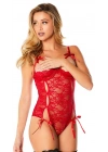 Bacio Fantazi Kırmızı Dantelli İç Giyim Gecelik Babydoll BC9228