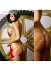 Bacio Fantezi Arkası Açık Seksi Kırmızı Zincirli  Mini Etek  BC9193