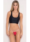 Bacio Fantezi Kırmızı Şefaf Lastikli Tanga BC1302
