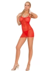 Bacio Fantezi Kırmızı Seksi Transparan Mini Elbise BC3251