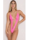 Bacio Fantezi Pembe Dantelli Arkası Açık Seksi Gecelik BC10114