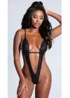 Bacio Fantezi Seksi Siyah Dantel Mikro Bayan Babydoll İç Giyim BC10113-5