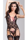 Bacio Fantezi Siyah Dantelli Jartiyer Takım Çorapsız! BC2382