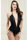 Bacio Fantezi Siyah Özel Bölgesi Açık Dantel Detaylı Fantazi Babydoll BC9702