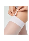 Bacio Kadın Beyaz Düz Jartiyer Çorabı BC0435