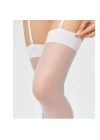 Bacio Kadın Beyaz Düz Jartiyer Çorabı BC0435