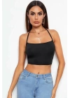 Bacio Kadın Sırtı Açık Siyah Belden Bağlamalı Crop Büstiyer BC5441