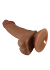 Belden Bağlamalı 19,4 cm Et Dokulu Gerçekçi Çift Katmanlı Silikon Melez Penis - Zebulon