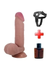 Belden Bağlamalı 20,5 cm Çift Katmanlı Gerçekçi Dildo Penis