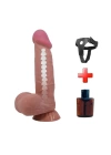 Wossi Belden Bağlamalı 21,8 cm Kıkırdak Yapılı Çift Katmanlı Gerçekçi Melez Dildo Penis