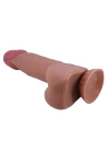 Belden Bağlamalı 21,8 cm Kıkırdak Yapılı Çift Katmanlı Gerçekçi Melez Dildo Penis