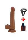 Belden Bağlamalı 22 cm Yeni Nesil Çift Katmanlı Realistik Vantuzlu Dildo Penis - Tallen