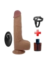 Belden Bağlamalı 22,5 cm İleri Geri Hareketli Uzaktan Kumandalı Manyetik Şarjlı Gerçekçi Vantuzlu Melez Penis - Tommy