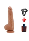 Wossi Belden Bağlamalı 23,3 cm Yeni Nesil Çift Katmanlı Realistik Vantuzlu Dildo Penis - Draco
