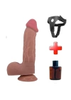 Belden Bağlamalı 23,4 cm Çift Katmanlı Gerçekçi Melez Dildo Penis