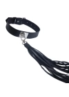 Wossi Deri Fırfırlı Choker Harness Kolye Siyah