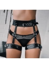 Wossi Dominant Touch Deri Bel ve Bacak Harness Takımı