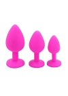 Wossi Elmas Taşlı Silikon Kaplı Anal Plug L Büyük Boy 9 cm Pembe