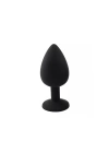 Wossi Elmas Taşlı Silikon Kaplı Anal Plug S Küçük Boy 7 cm Siyah