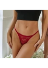 Fantazi Kırmızı Dantelli Kadın String - Tanga BC8616