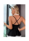 Fantazi Seksi Fiyonklu Tüllü  Dantelli  Hizmetçi Babydol Gecelik BC9236