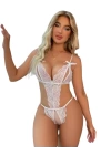 Fantezi Büyük Beden Beyaz Dantelli Babydoll BC9248