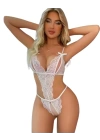 Fantezi Büyük Beden Beyaz Dantelli Babydoll BC9248