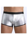 Fantezi Deri Görünümlü Gümüş Erkek Boxer  Tanga BC4607