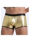 Fantezi Deri Görünümlü Seksi  Altın Erkek Boxer  - Fantezi Tanga BC4604