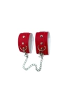 Fantezi Deri Seksi Kırmızı Kedi Maske Kelepçe Kırbaç Seti ( 3lü set) BC5367