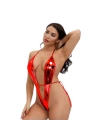 Fantezi Kırmızı Parlak Bodysouit   BC10136