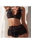 Fantezi Siyah Dantelli Mini Etekli Babydoll BC9242