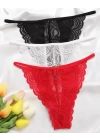 Kadın 3lü Dantel String - Tanga BC0041