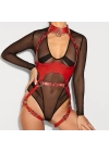 Wossi Kırmızı Deri Tam Vücut Harness Takımı