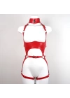 Wossi Kırmızı Deri Tam Vücut Harness Takımı