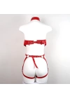 Wossi Kırmızı Deri Tam Vücut Harness Takımı