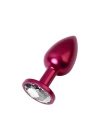 Wossi Metal Clear Taşlı Kırmızı Anal Plug Küçük Boy