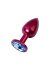 Metal Mavi Taşlı Kırmızı Anal Plug Küçük Boy