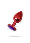 Wossi Metal Mor Taşlı Kırmızı Anal Plug Orta Boy