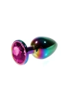 Wossi Metal Pembe Taşlı Rainbow Anal Plug Küçük Boy