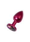 Wossi Metal Rainbow Taşlı Kırmızı Anal Plug Orta Boy