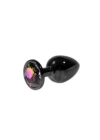 Wossi Metal Rainbow Taşlı Siyah Anal Plug Küçük Boy