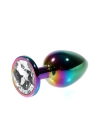 Wossi Metal Şeffaf Taşlı Rainbow Anal Plug Küçük Boy