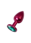 Metal Yeşil Taşlı Kırmızı Anal Plug Küçük Boy