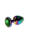 Wossi Metal Yeşil Taşlı Rainbow Anal Plug Küçük Boy
