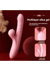 Wossi Modern Emişli ve Titreşimli Rabbit Vibratör Pembe