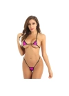 Seksi Pembe Üçgen Kesim Sütyen String Takım BC10142